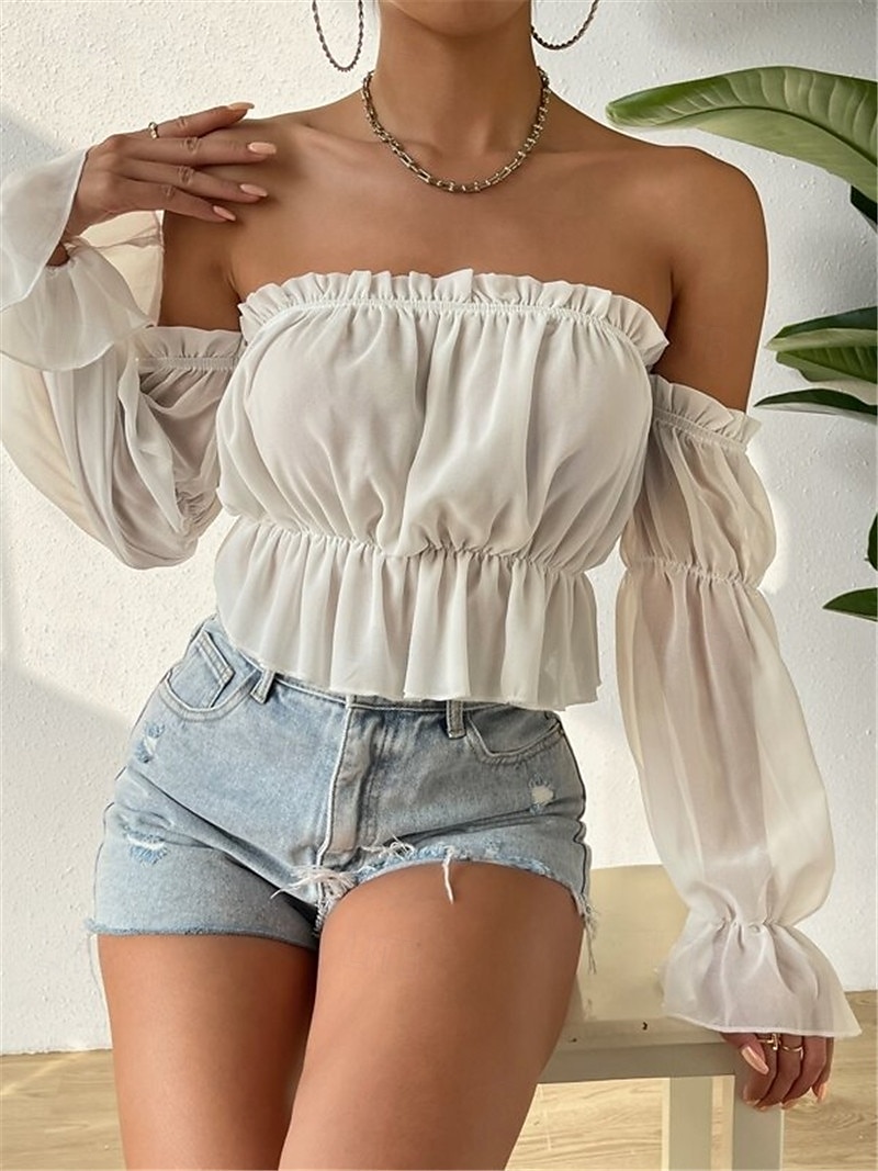 Retrò Vintage Medievale Rinascimento Blusa / Camicia Fiera del Ren Senza spalline Tinta unica Per donna Fantasia Halloween Carnevale Vacanza Casual Quotidiano LARP Adulti Camicia del 2025 a $15.49 –P2