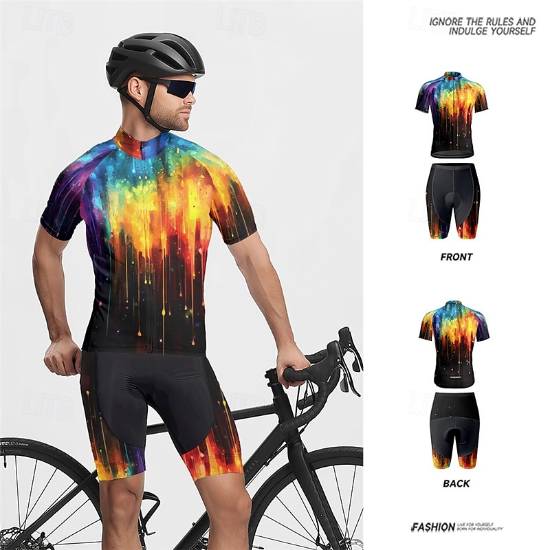 Miesten Pyöräily jersey ja shortsit Lyhythihainen Maastopyöräily Maantiepyöräily Musta Keltainen Punastuvan vaaleanpunainen Kaltevuus Pyörä Spandex Urheilu Kaltevuus Vaatetus 2025 - $38.39 –P11