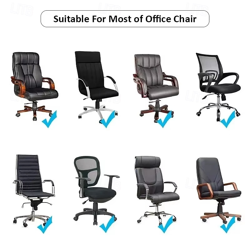 PU Leather Waterproof Office Chair Covers Anti-dirty Rotating Stretch Office Computer Desk Seat Chair Cover Removable Slipcovers 2026 - $24.99 –P3