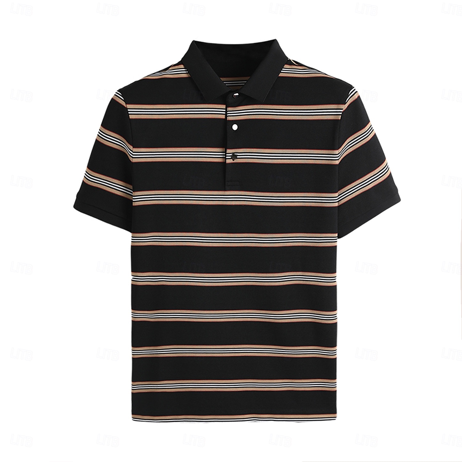 Miesten Polo Työ Katu Sänkyjen avaus Lyhythihainen Loma Muoti Väripalikka Vaakasuuntaiset nauhat Napit Raita Kesä Kevät Musta Valkoinen Polo 2025 - $44.99 –P13
