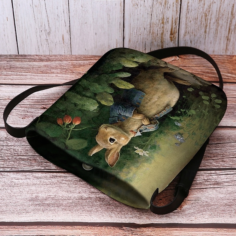 Women's Easter Bunny Shoulder Bag Crossbody Bag - Vintage Peter Rabbit design, hand-painted watercolor style, adjustable shoulder strap, perfect for Easter celebrations, spring outings and casual wear 2025 - $24.99 –P8