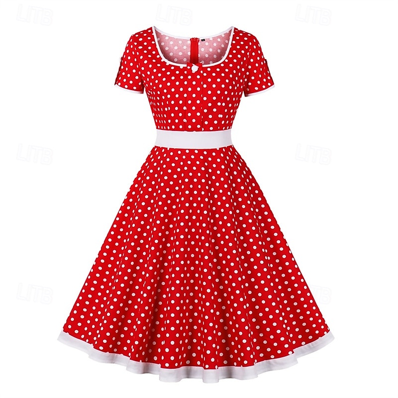 Retro Vintage 1950s Dress Swing Dress Polka Dot Women's Carnival Masquerade Daily Wear Bachelorette Party Adults' Dress Homecoming Dresses 2025 - $34.99 –P15