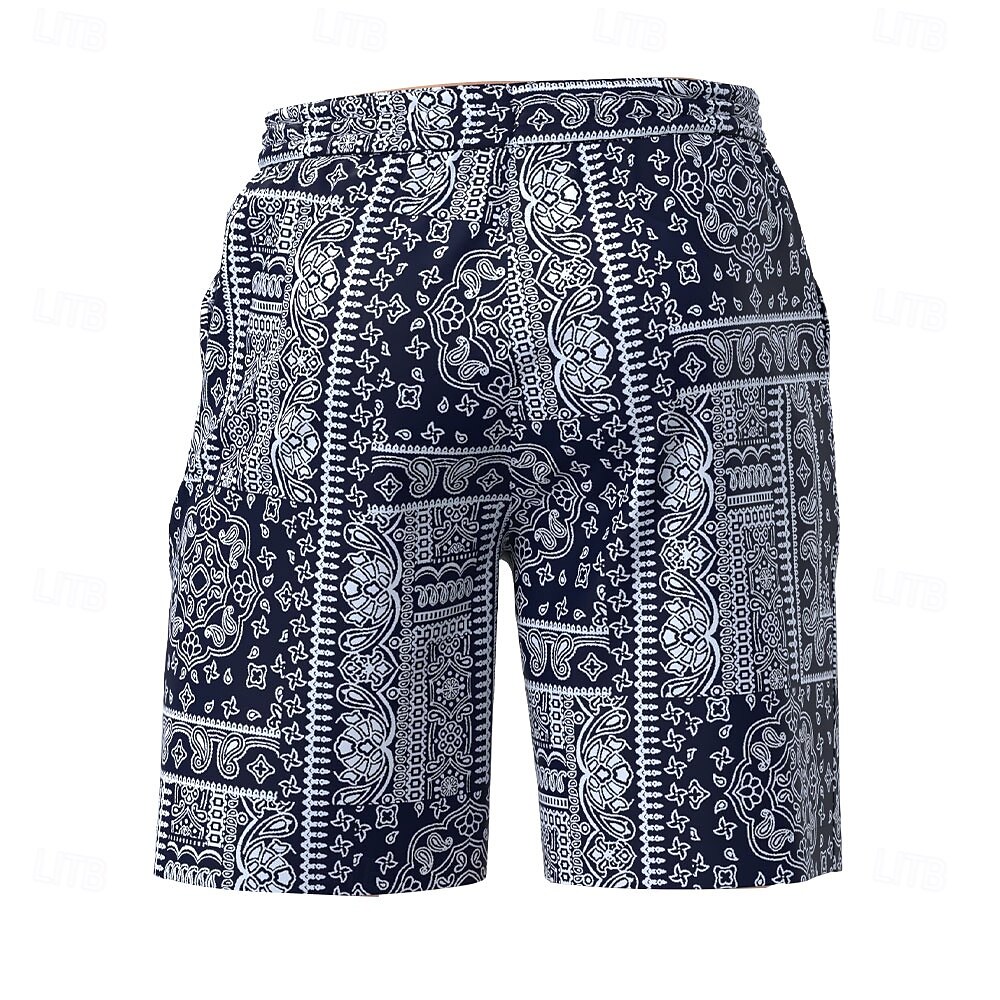 Men's Floral Paisley Swim Trunks Swim Shorts Board Shorts Mid Waist Streetwear Hawaiian Casual Daily Holiday Pocket Drawstring Elastic Waist Designer Clothing Apparel 2025 - $19.99 –P2