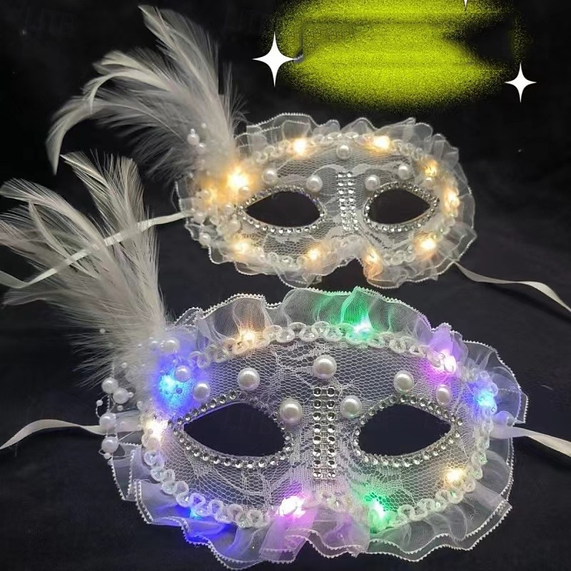 Halloween Velencei maszk Columbina Farsangi maszk Fél arc Felnőttek Férfi Női Farsang Mardi Gras Parti Álarcos mulatság Velencei karnevál Egyszerű Halloween jelmezek Kiöltözik 2025 - $13.99 –P1