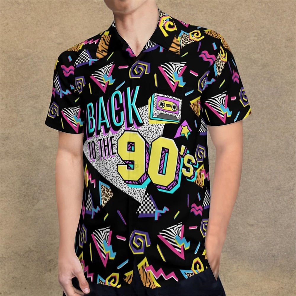 Retró 1980-as évek Ing Aloha ing Diszkó Mértani Férfi Vakáció Parti Pride Parade Felnőttek Ing 2025 - $20.99 –P14