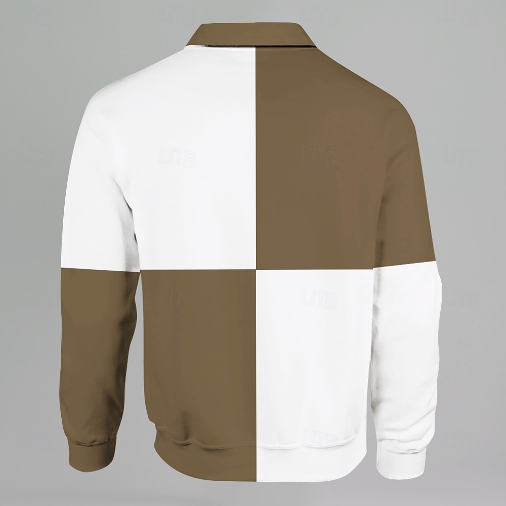 Homens Riscas Pólo Rúgbi Manga Longa Camisas polo Camisas de colarinho Casual Ao ar livre O negócio Escola Roupa Esportiva Impressão 3D Primavera Outono Verde de 2026 por $31.99 –P4