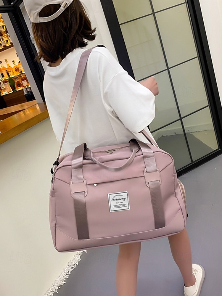 Women's Travel Duffel Bag with Shoe Compartment – Large-Capacity Waterproof Weekender Tote for Gym, Sports and Overnight TripsColor Wine Black Pink 2025 - $29.99 –P3
