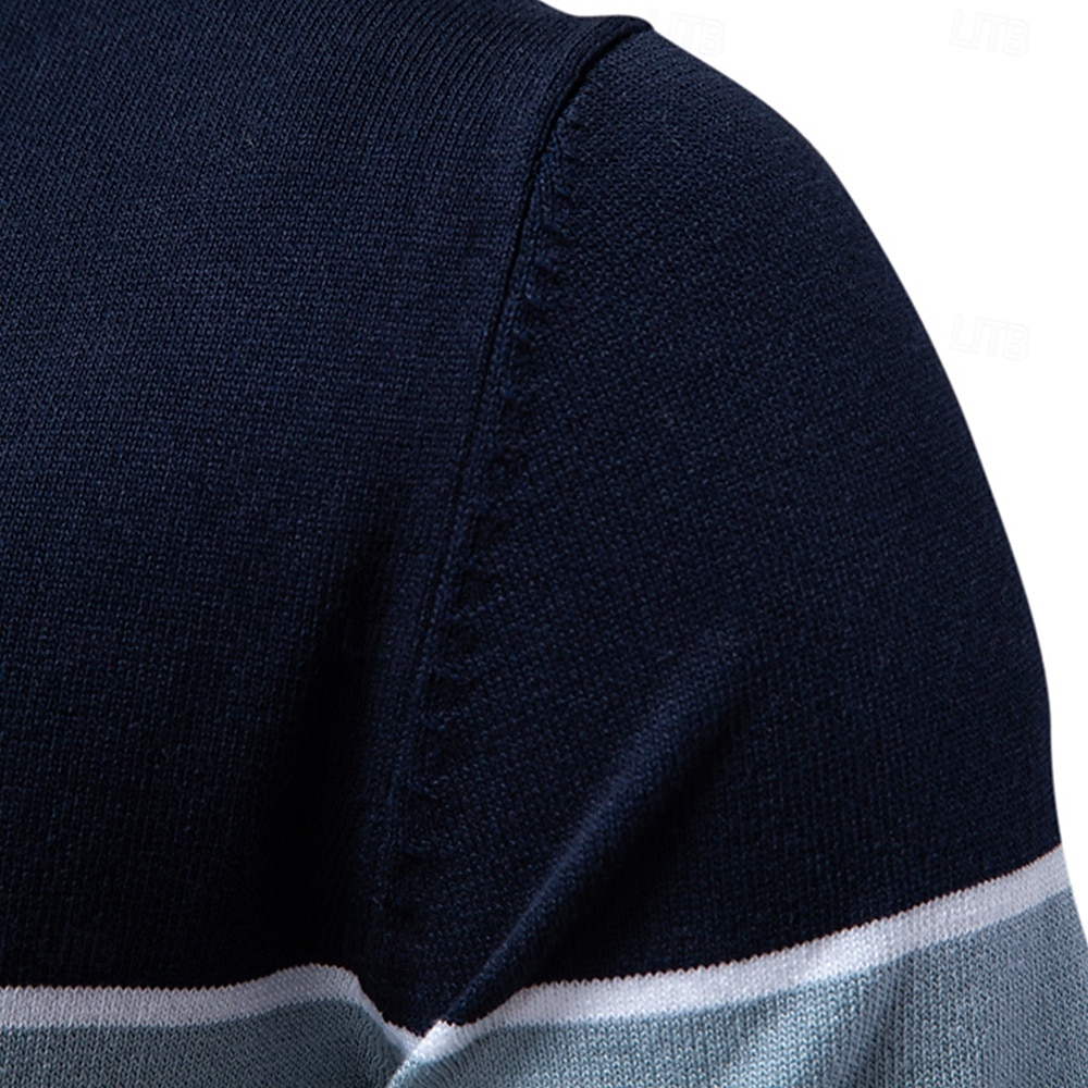 Voor heren Polo Gebreide polo Formeel Werk Meeuwenhalsband Korte mouw Kleurenblok Lapwerk Zomer Marineblauw Khaki Leger Groen Polo 2025 - $26.99 –P13