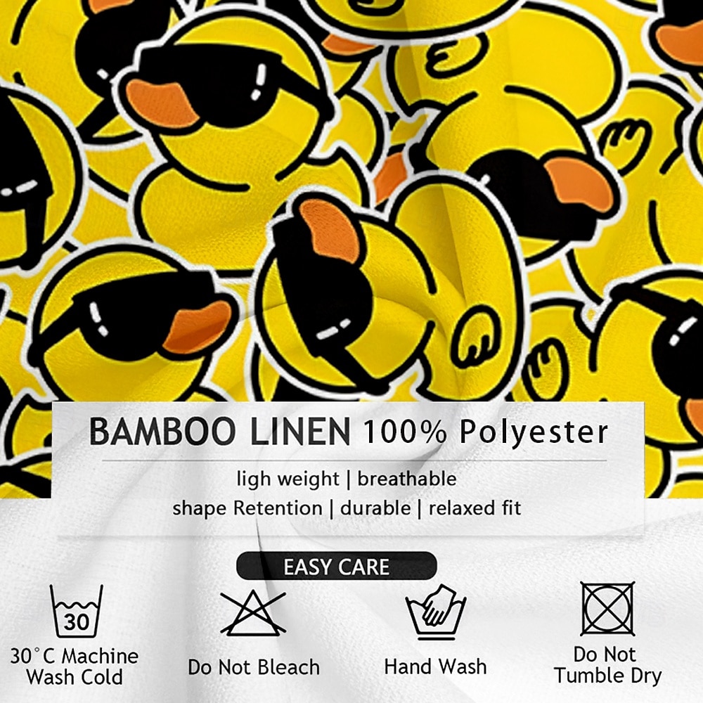 Men's Animal Funny Duck Shirt Button Up Shirt Short Sleeve Fashion Casual Vacation Streetwear Beach Wear Summer Fall Turndown 3D Print Collared Shirts Front One Pocket Yellow 2025 - $23.99 –P3