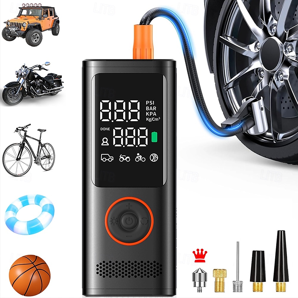 dekkpumpe bærbar luftkompressor - dekkpumpe 25000mah  & 160psi4x rask bærbar luftkompressor med lcd digitalt dekk 2025 - $96.99 –P1