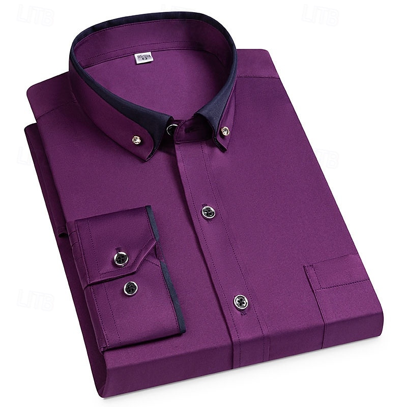 Per uomo Camicie Camicia abbottonata Resistente alle rughe Matrimonio Esterno Blu chiaro Nero Bianco Rosa Manica lunga Estate Primavera Abbigliamento del 2025 a $26.99 –P11