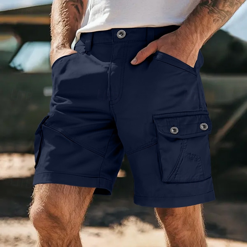 Homme Short Cargo Short Bermuda Short de travail Shorts décontractés Multi poche Jambe droite Plein Evacuation de l'humidité Vestimentaire Longueur genou Extérieur Camping et randonnée Sortie Mode de 2026 ? $29.99 –P4