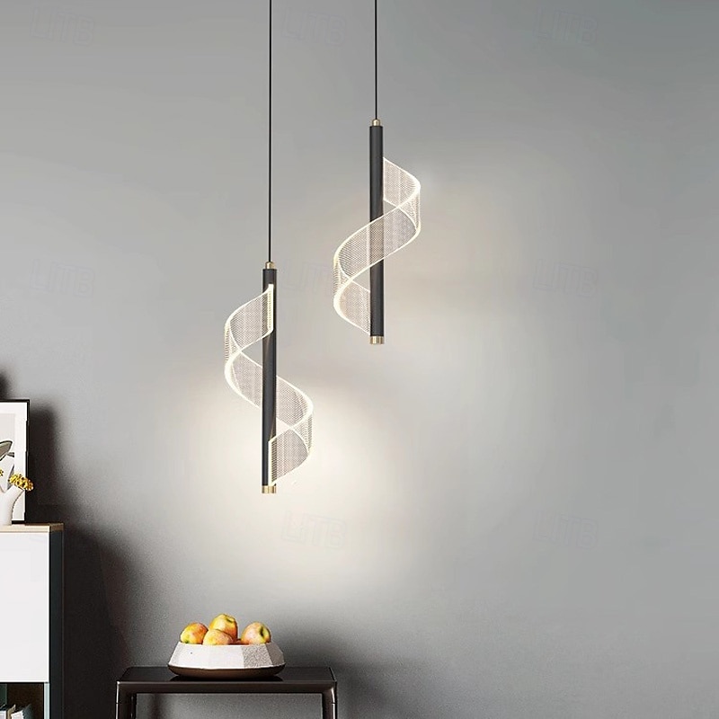 lampada a sospensione a tubo lungo in stile industriale nordico, nastro di ferro, piccola lampada a sospensione 30 cm 110-240 V del 2025 a $64.99 –P2