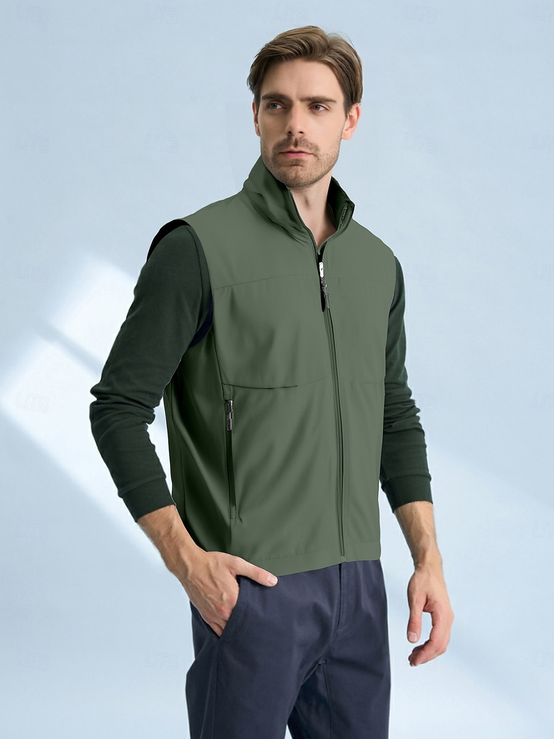 Men's Golf Jacket Black White Navy Blue Sleeveless Outerwear Golf Attire Clothes Outfits Wear Apparel 2025 - $59.99 –P1