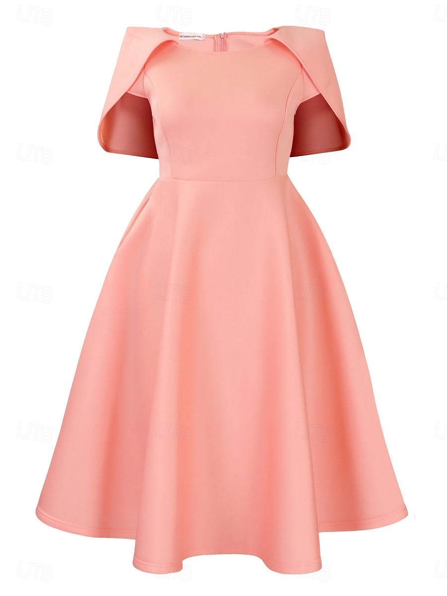 Kentucky Derby Pentru femei Rochii Midi Rochie A line Rochie de vară Rochie Fit And Flare Rochie cu maneci bufante cocktail Rochii Semi Formale Kentucky Derby Invitat la nunta Logodnă Petrecere cu 2025 - $44.99 –P10