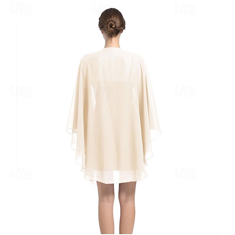 scialli e mantelle in chiffon, scialle per feste di nozze, sciarpa per donna, abito da sera da sposa, abiti per occasioni speciali del 2025 a $29.99 –P4