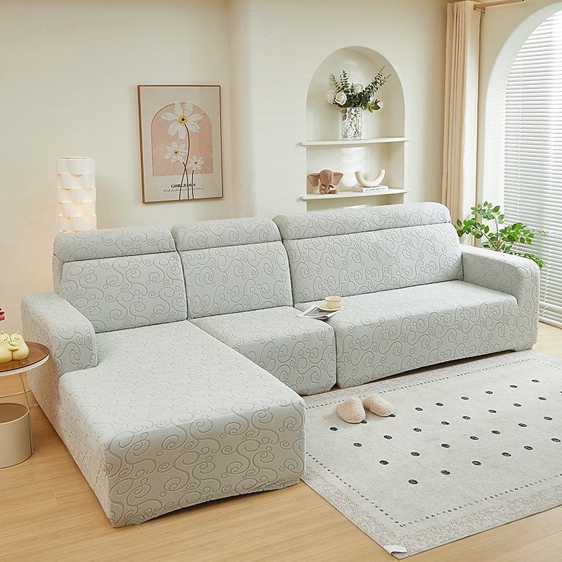 elastiskt jacquardtyg sofföverdrag stretch sofföverdrag sektionsl-form sofföverdrag hörnfodral för vardagsrum 1/2/3/4 sits 2025 - $43.99 –P14