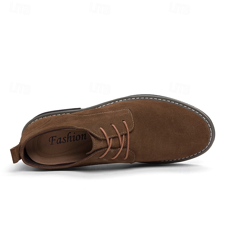 ανδρικά παπούτσια oxford με κορδόνια καφέ σουέτ – casual και κομψά υποδήματα για καθημερινή χρήση, εργασία και υπαίθριες δραστηριότητες 2025 - $54.99 –P8
