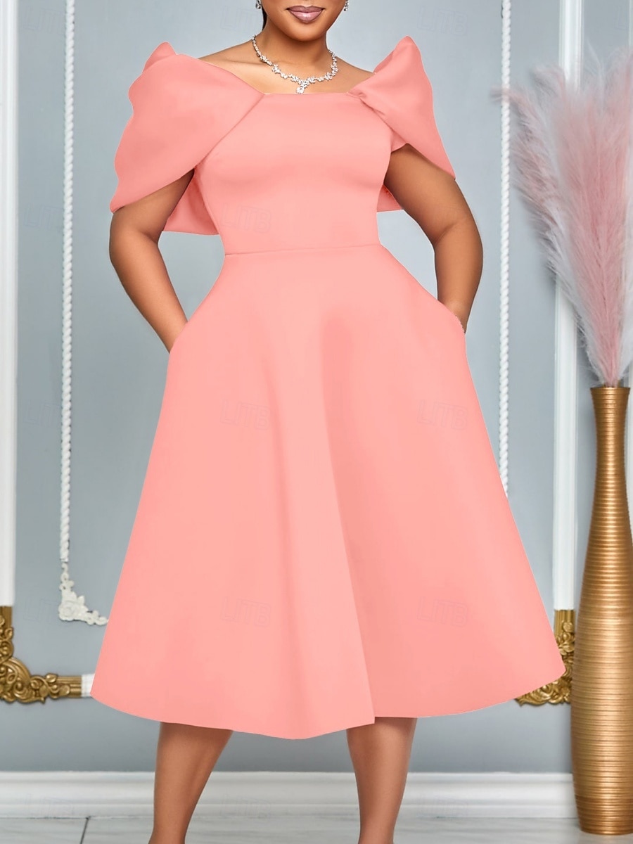 Kentucky Derby Pentru femei Rochii Midi Rochie A line Rochie de vară Rochie Fit And Flare Rochie cu maneci bufante cocktail Rochii Semi Formale Kentucky Derby Invitat la nunta Logodnă Petrecere cu 2025 - $44.99 –P7