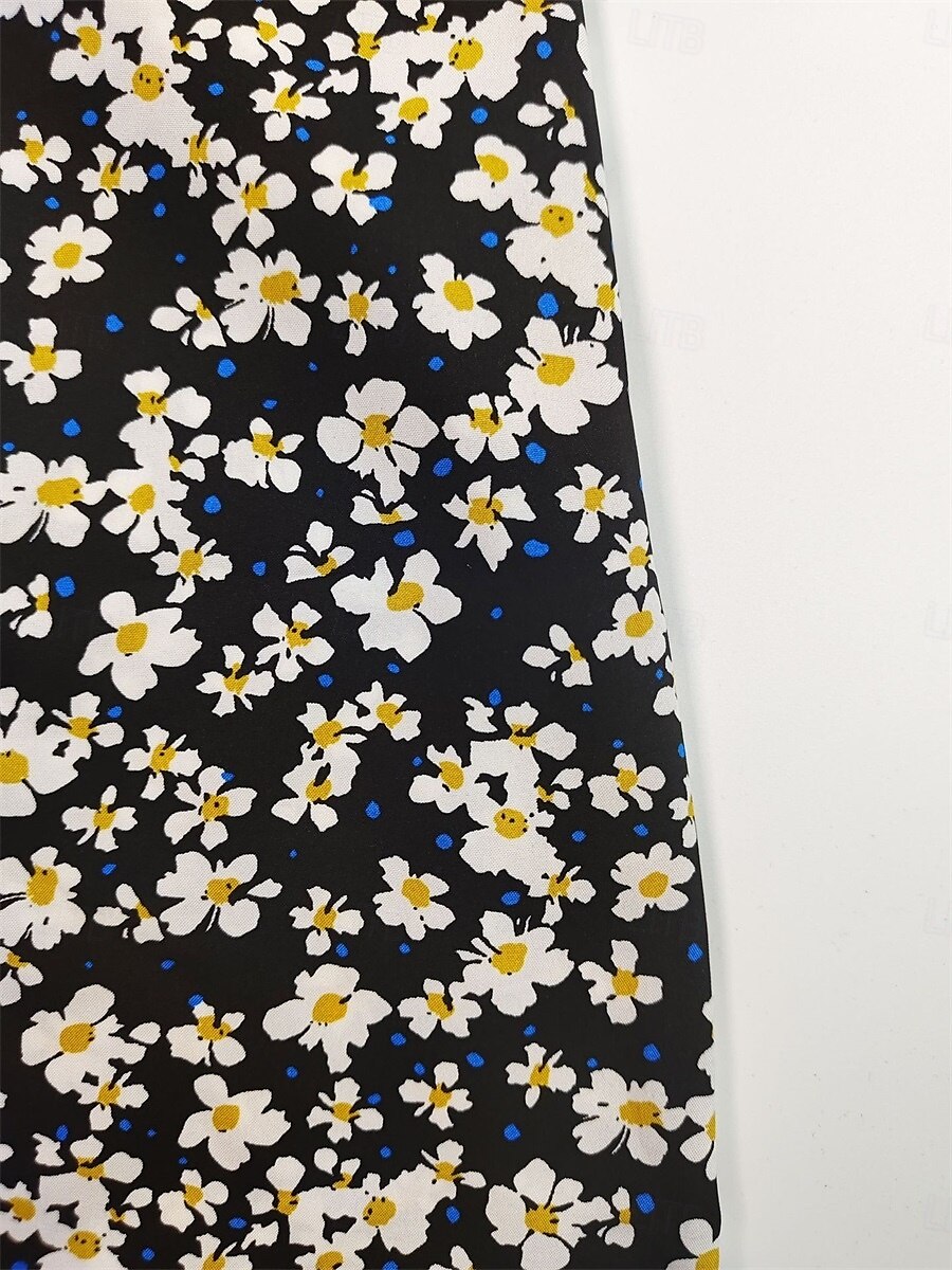 Damen Midikleid Corsagenkleider A Linie Kleid Milchmädchen-Kleid Kleid mit Puffärmeln Urlaub Urlaub Casual Täglich Regular Fit Blumen Graphic Kurzarm Quadratischer Ausschnitt Schwarz Burgunderrot 2025 - $23.99 –P7