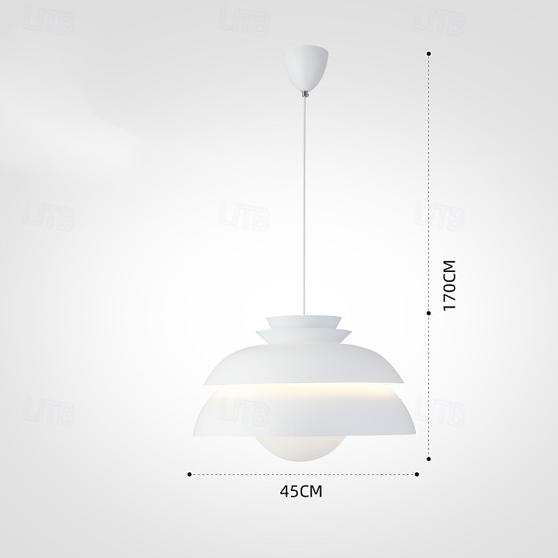 Single Light Pendant Light Fixtures White Metal Pendant Light Home Decor with Metal Shade Modern Hanging Lamp Hight Adjustable E27 Industrial Chandelier for Living Room Bedroom 32cm 110-240V 2025 - $279.99 –P4