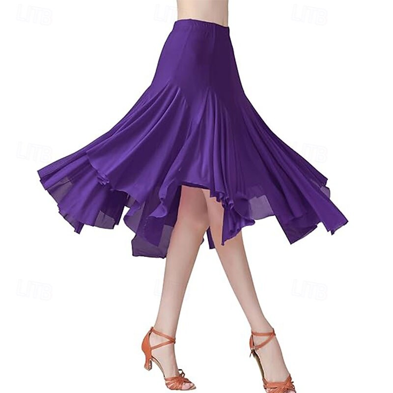 Women's Standard Dance 360-Degree Long Skirt Latin Salsa Rumba Flamenco Practice Dress 2025 - $35.99 –P7