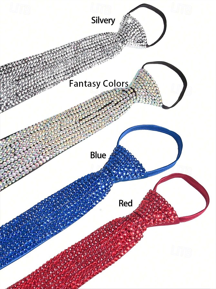 Rhinestone Diamond-Style Tie for Men and Women – Sparkling Faux Diamond Detail for Formal Events, Parties and Special Occasions 2026 - $14.99 –P7