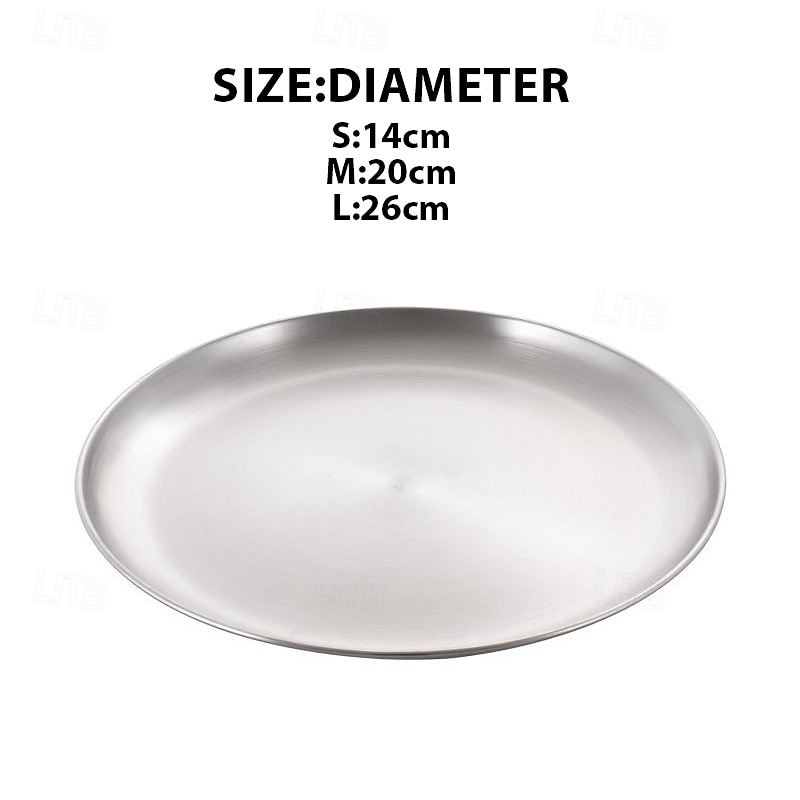 1pc/3pcs pratos de piquenique de aço inoxidável - 8 polegadas leves &empilhável para camping &uso externo de 2025 por $10.99 -P4