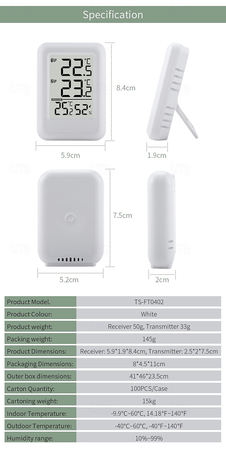 Wireless Indoor and Outdoor Thermometer One-to-two Multi-function Household Electronic Digital Display Thermometer 2025 - $34.99 –P13