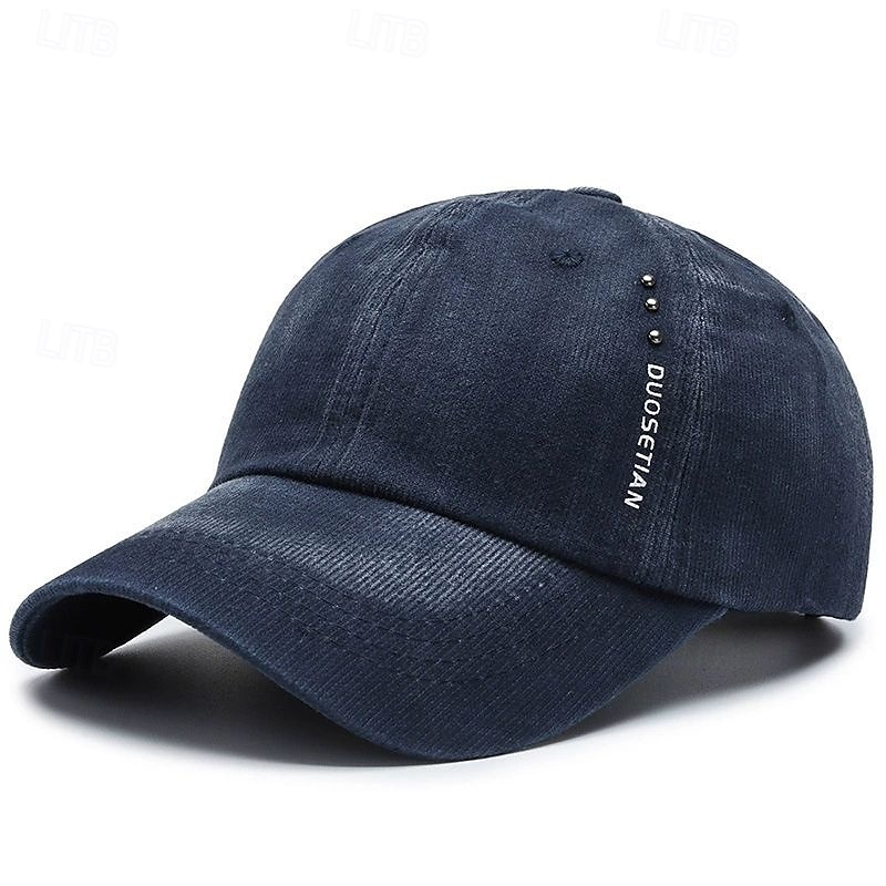 Herren Cap Basecap Sonnenhut Kappe Schwarz Dunkelmarine Baumwolle Niete Modisch Brautkleider schlicht Täglich Wochenende Solide / einfarbig Einstellbar Sonnenschutz Atmungsaktiv 2025 - $7.99 –P8