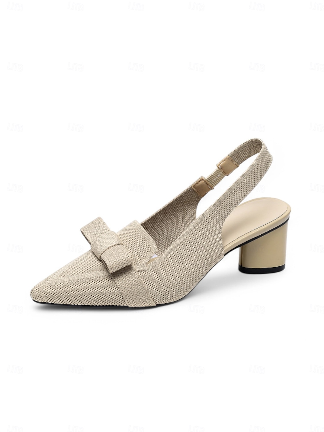 slingback sarok masnival, flyknit hálós felsőrésszel és blokksarkúval elegáns irodai viselethez és esti rendezvényekhez 2025 - $34.99 –P8