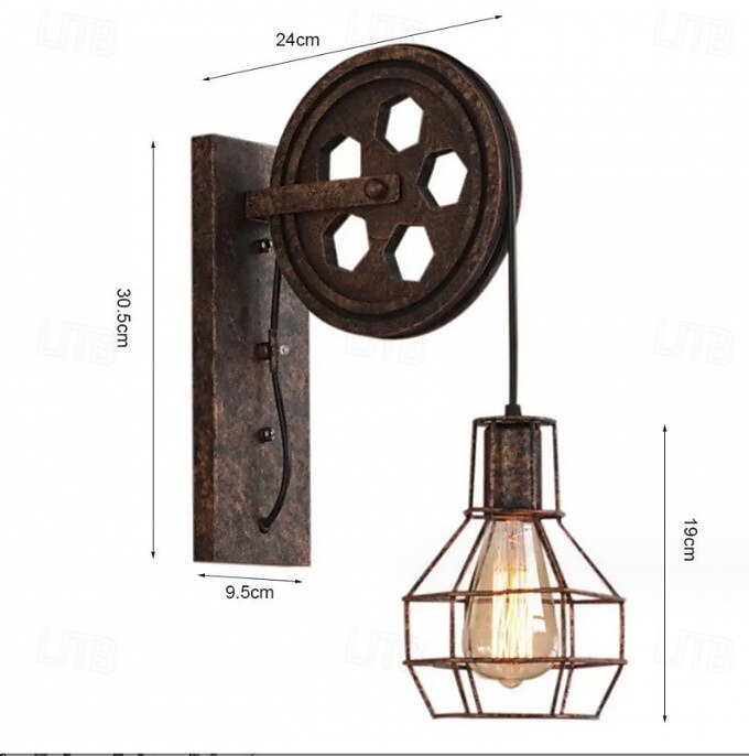 retro nástěnné svítidlo s jednou hlavou zvedací kladka svítidlo průmyslové nástěnné reflektory kreativní nástěnné osvětlení dekorativní osvětlení ulička obývací pokoj chodba loft bary jídelna 110-240v 2025 - $64.99 –P3