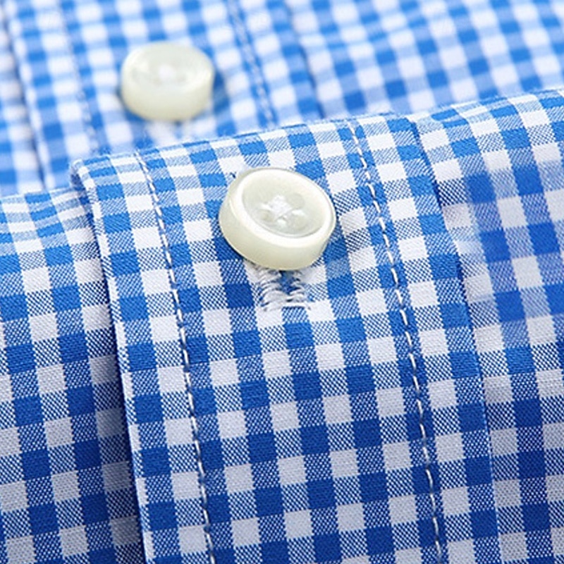 Voor heren Overhemd Overhemd met knopen Ruitjes Bruiloft Feest Rood Blauw Groen Donkerblauw Lange mouw Revers Lente Herfst Kleding Knop 2025 - $48.99 –P8