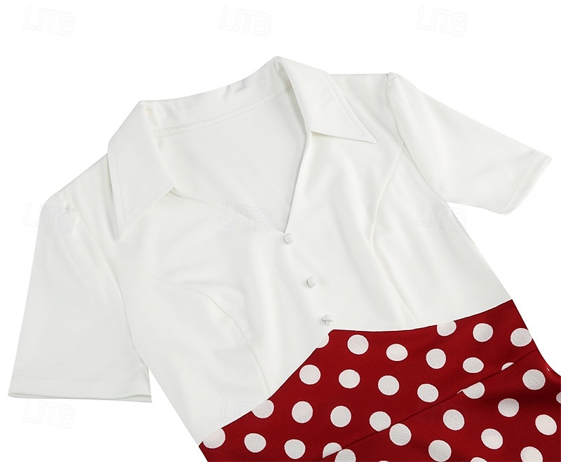 1950s Retro Vintage Rockabilly Knee Length Dress Tea Dress Swing Dress Polka dots Fit & Flare Swing Fancy Dress Women's Christmas Carnival New Year Homecoming Daily Wear Bachelorette Party Adults' 2026 - $32.99 –P4