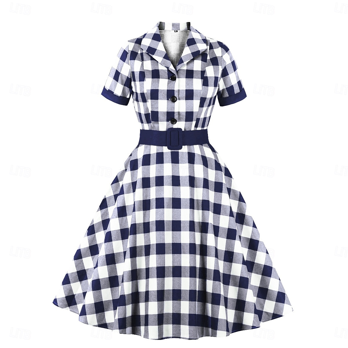 Retró 1950-es Rockabilly Ruhák Swing ruha Kockás Jelmez Női Farsang Álarcos mulatság Hétköznapi viselet Lánybúcsú Felnőttek Ruha Hazatérő ruhák 2025 - $34.99 –P2