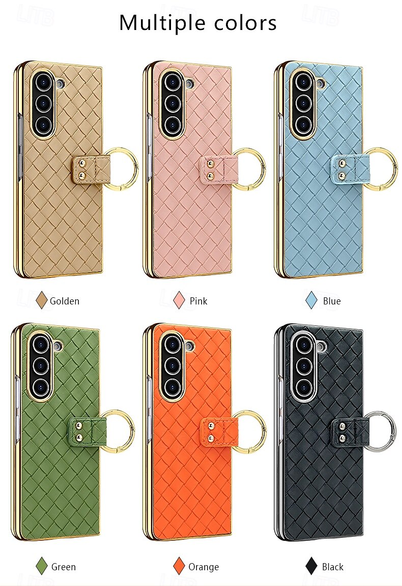 Phone Case For Samsung Galaxy Z Fold 6 Z Fold 5 Z Fold 4 Back Cover Ring Buckle Shockproof Retro PU Leather 2025 - $28.99 –P1