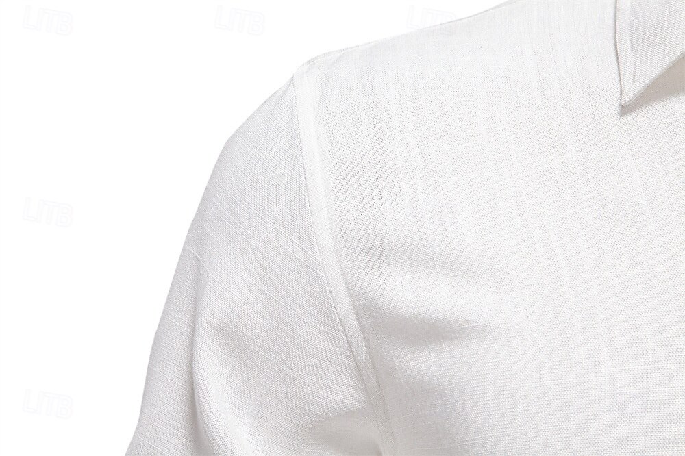 Hombre Camisa camisa de lino Camisa de lino de algodón Camisa casual Abotonar la camisa Plano Vacaciones Calle Blanco Azul Marino Oscuro Albaricoque Manga Larga Diseño Primavera Ropa Frunce 2025 - $33.99 –P5