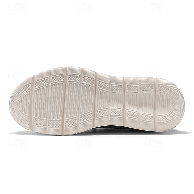 Atmungsaktive Strick-Sneaker für Herren mit Kunstlederakzenten – stylische, leichte Sportschuhe für die Freizeit und den Komfort im Alltag 2025 - $46.99 –P13