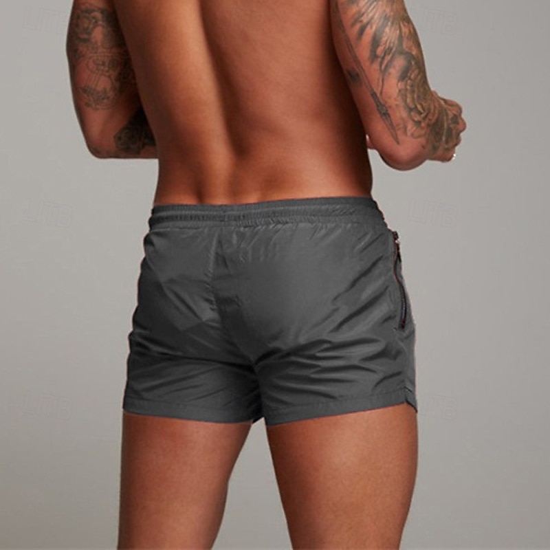 Homens Calção Justo de Natação Shorts de Natação Bermuda de Surf Calças Com Cordão Com bolsos Natação Surfe Praia Esportes Aquáticos Cor Sólida Verão Primavera de 2025 por $16.99 –P2