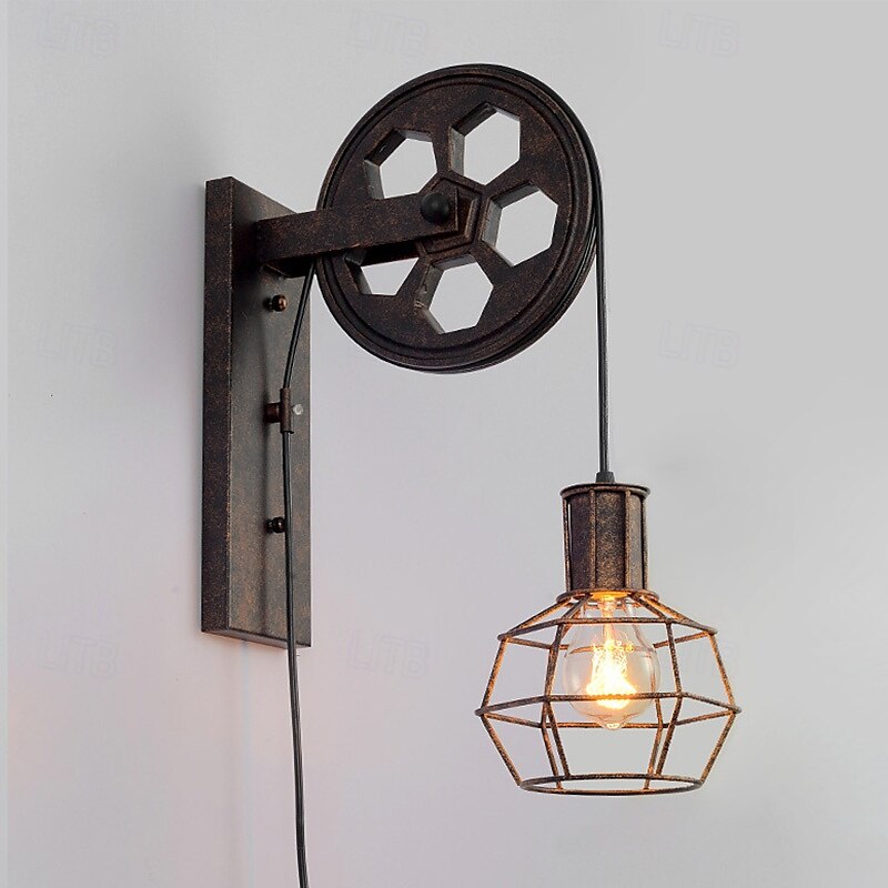 retro nástěnné svítidlo s jednou hlavou zvedací kladka svítidlo průmyslové nástěnné reflektory kreativní nástěnné osvětlení dekorativní osvětlení ulička obývací pokoj chodba loft bary jídelna 110-240v 2025 - $64.99 –P5