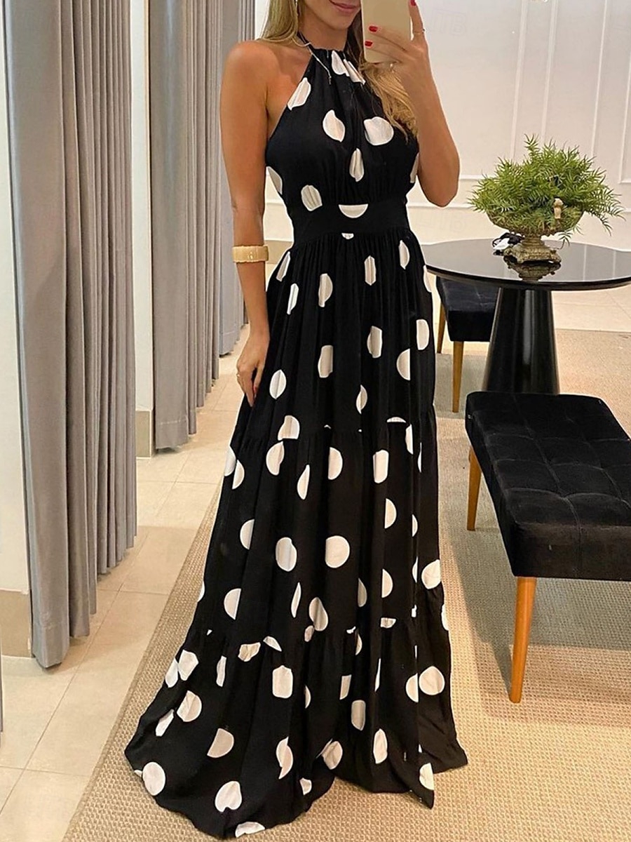 Damskie Sukienka maxi Codzienne sukienki Sukienka gorsetowa Sukienka A line Sukienka na ramiączkach Elegancki Codzienny Urlop Codzienny Regularny Kwiaty Panterka Groszki Bez rękawów Kantarka 2025 - $31.99 –P5