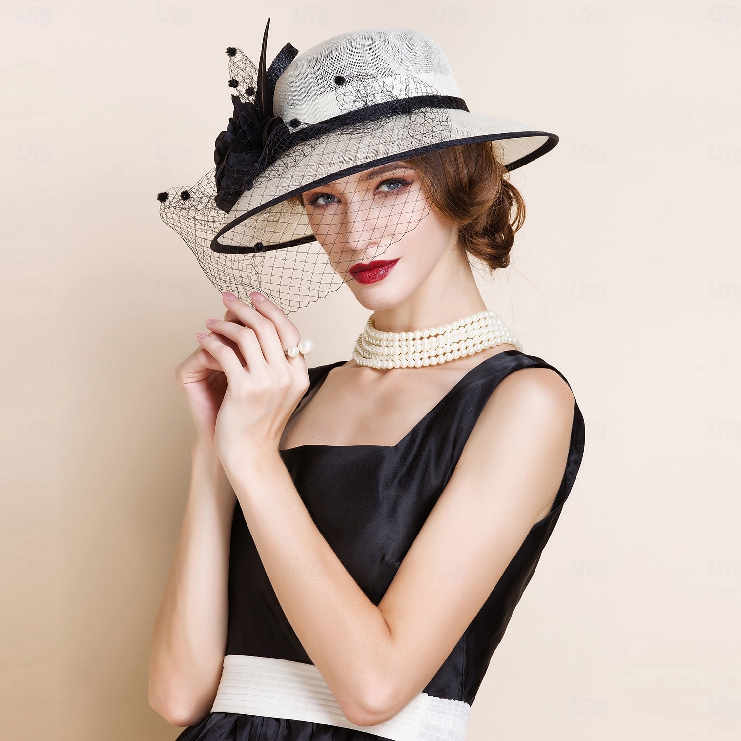 kapelusze lniany melonik / kapelusz typu cloche kapelusz wiaderkowy kapelusz przeciwsłoneczny wesele przyjęcie herbaciane eleganckie wesele z piórkowym łączeniem nakrycie głowy nakrycie głowy 2025 - $55.99 –P9