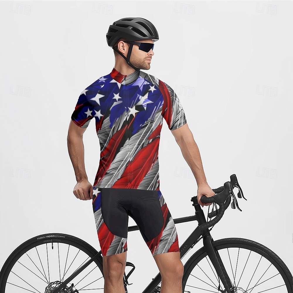 2025年 男性用 サイクリングジャージー 半袖 バイク Tシャツ ジャージー 3つのリアポケット付き マウンテンサイクリング 高通気性 速乾性 人間工学デザイン ウィッキング ワインレッド レッド ネービーブルー 国旗 スポーツ 衣類 コレクション – $20.79 –P7
