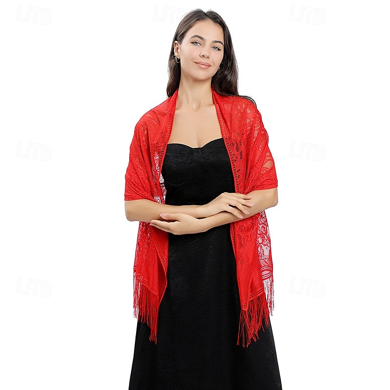 Spitzenblumenschal Braut Hochzeitskleid Abendkleid Cheongsam Tanzparty Bankettschal 2025 - $18.99 –P3