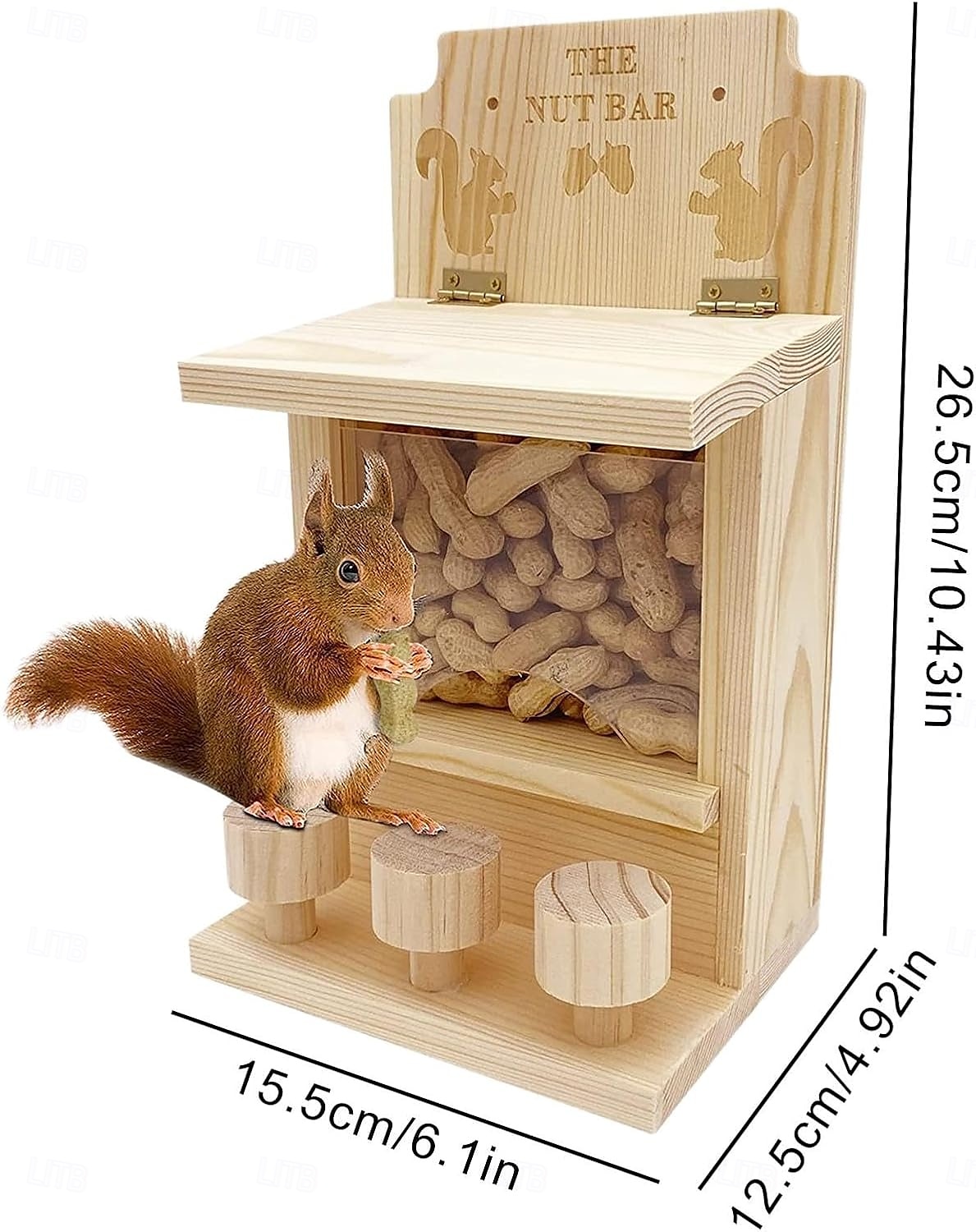 Squirrel Feeders for Outside Wooden Squirrel Window Feeder Nut Bar Squirrel Feeder Versatile Chipmunk Feeder Squirrel Feeding House for Windowsill Balcony 2025 - $20.99 –P1