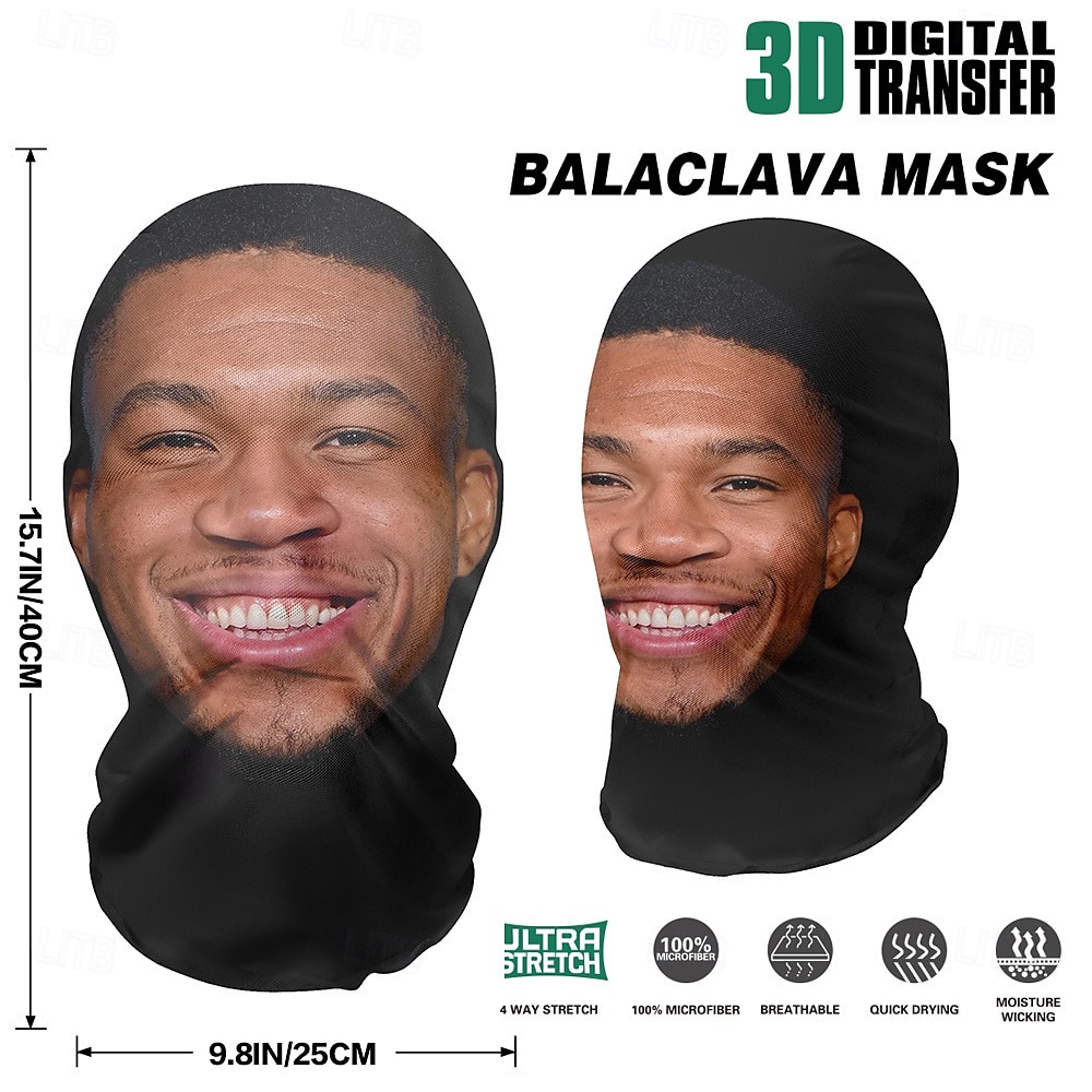 2025年 黒のニット製ハロウィン フェスティバル マスク - 通気性のあるメッシュ フード付きの 3D リアルなフルフェイス デザイン - スポーツ イベント、ロールプレイング、レジャー活動に最適  コレクション – $14.99 –P3