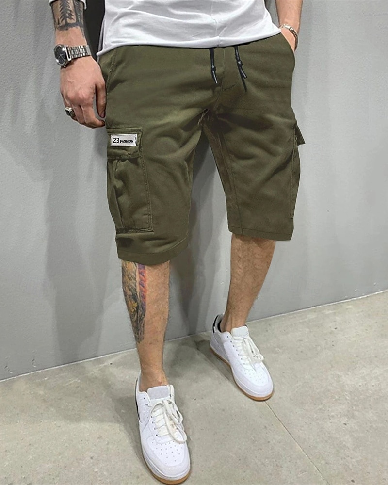 Homens Bermuda Cargo Calção Shorts de Trilha Com Cordão Cintura elástica Bolso multi Tecido Vestível Comprimento do joelho Ao ar livre Diário Acampar e Caminhar Moda Clássico ダークカーキ Exército verde de 2025 por $16.49 –P5