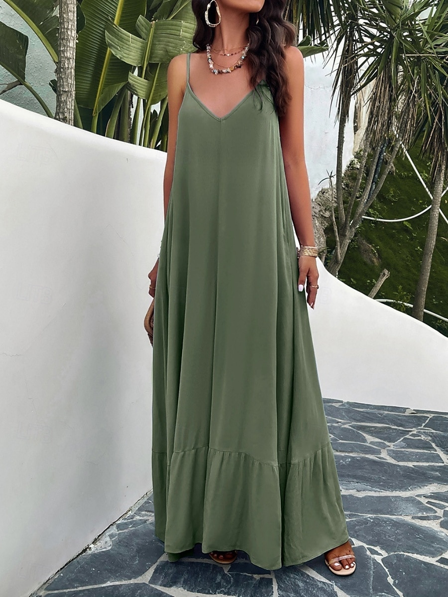 Damen Minikleid Casual kleid skims dress Basic Brautkleider schlicht Urlaub Täglich Regular Fit Glatt Ärmellos Gurt Schwarz Rote Blau Grün Sommer 2025 - $41.99 –P11