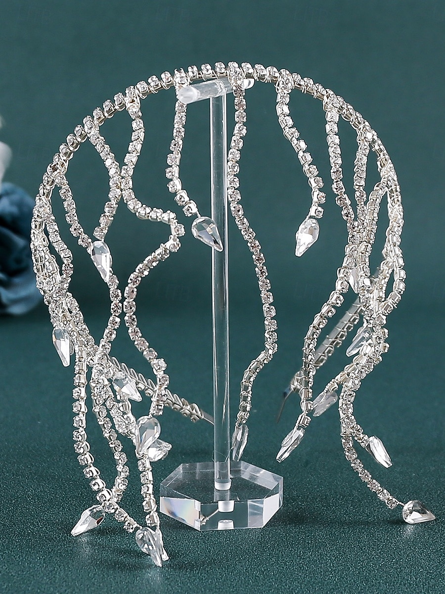 Hodeplagg Rhinestone bryllup Elegant Vintage med krystaller hodepynt hodeplagg 2025 - $26.99 –P4