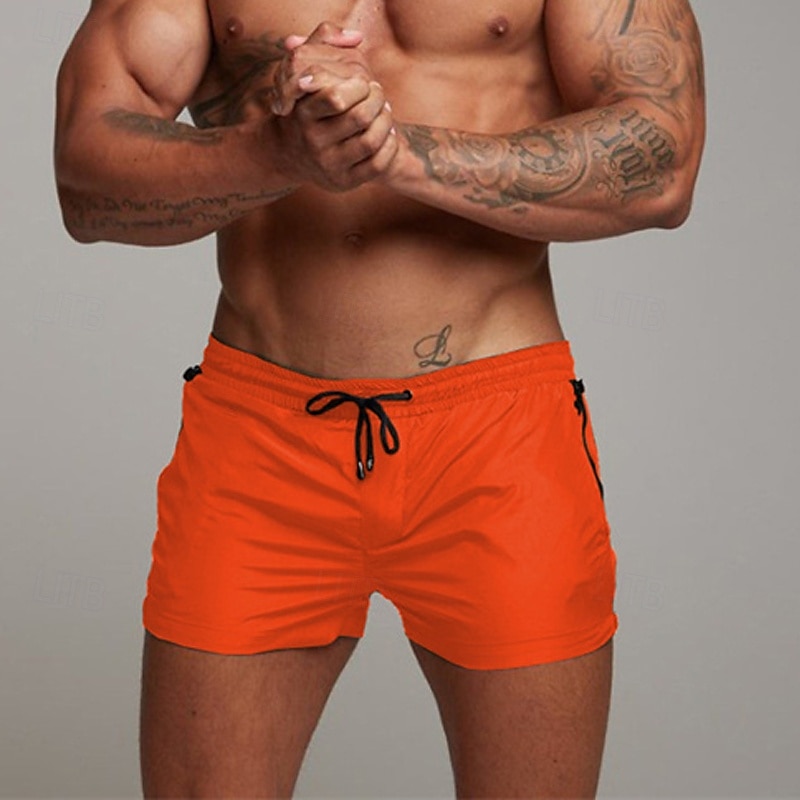 Homens Calção Justo de Natação Shorts de Natação Bermuda de Surf Calças Com Cordão Com bolsos Natação Surfe Praia Esportes Aquáticos Cor Sólida Verão Primavera de 2025 por $16.99 –P13